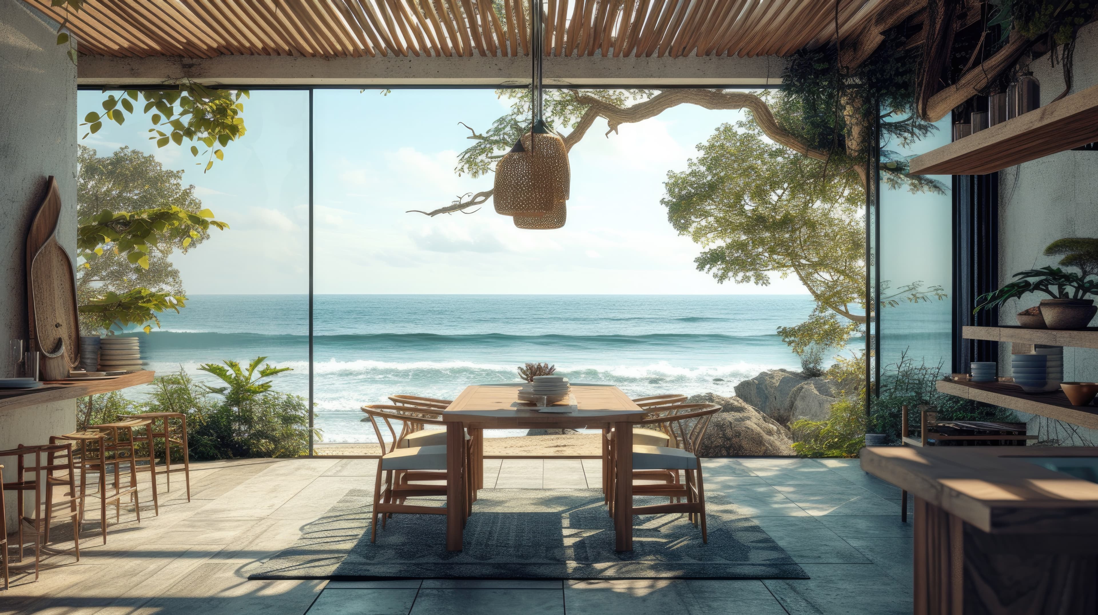 Maison au bord de la mer